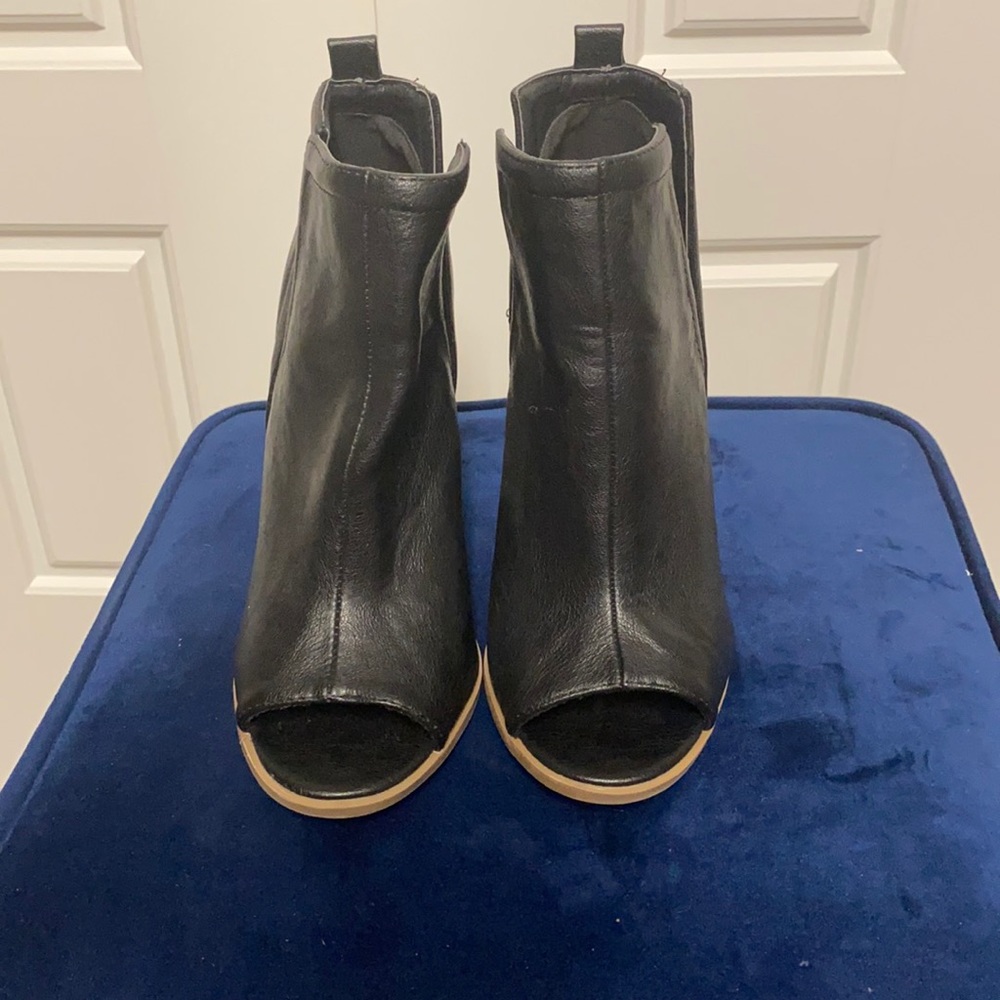 Peep toe booties